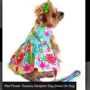 NWT Doggie Design Flower Tuscany Dress Harness Red XS 🐾 🌺